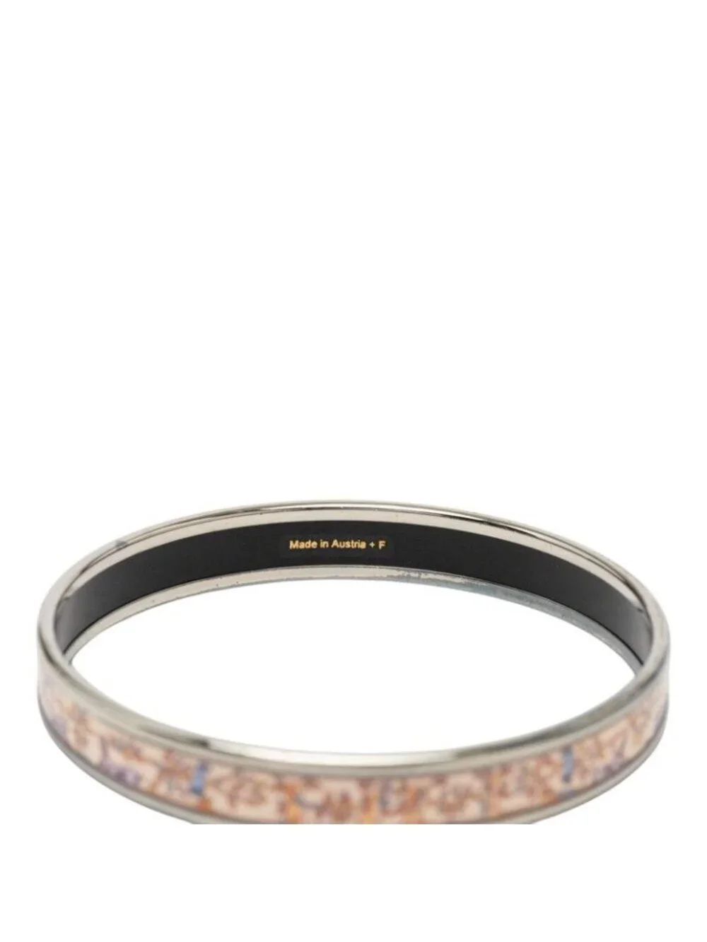 Hermes Enamel PM Bangle Silver Multicolor Metal Bracelet
